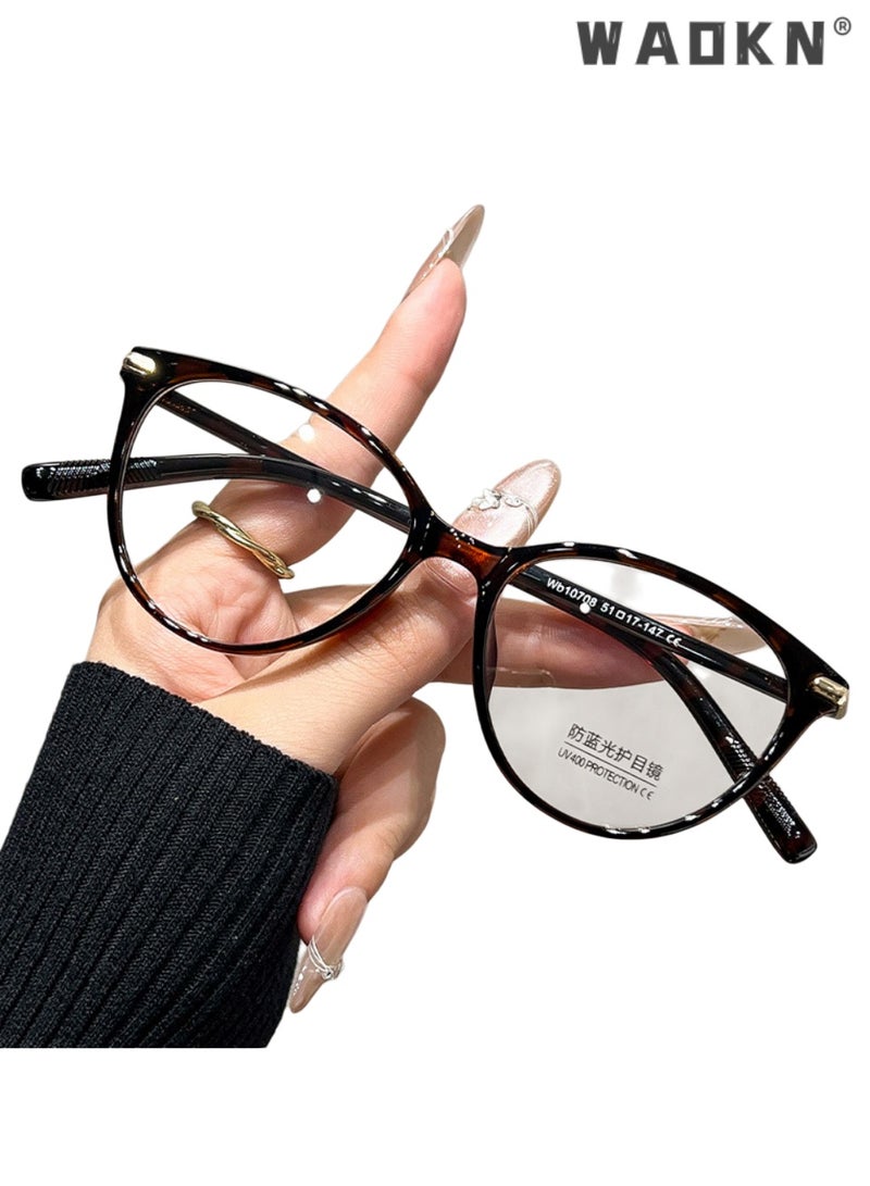 WAOKN Women's Cat Eye Blue Light Blocking Glasses, Glossy Black TR90 Ultra-light Frame Resin Lens,Skin-brightening & Face-flattering， Prescription Friendly Anti-fatigue Eyeglasses for Women's Casual Commute Daily No-makeup Wear - Image 3