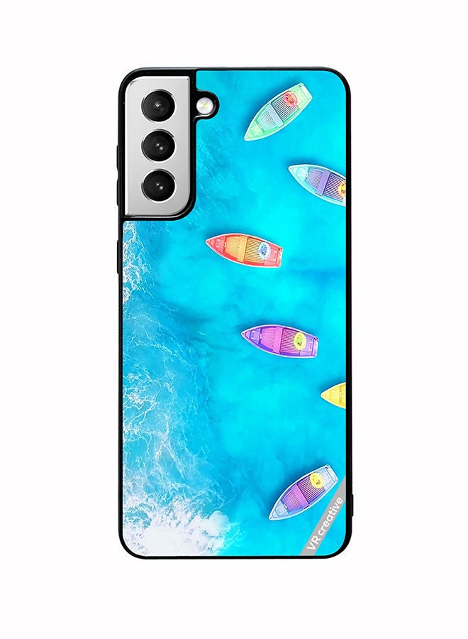 VR CREATIVE Protective Case Cover For Samsung Galaxy S22 Plus 5G Water Boat Enjoy The Moment Design Multicolour - Image 1