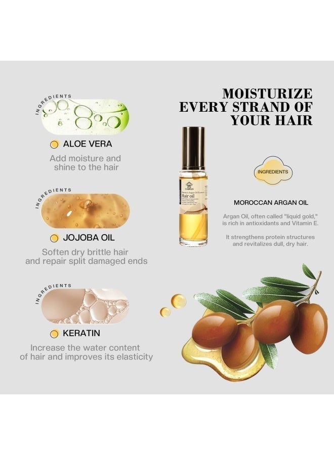 STARPLEX Moisturizing Hair Oil 50ml - Collagen with Aloe Vera Jojoba Keratin & Moroccan Argan | Adds Shine & Repairs Split Ends | Nourishing Elixir for Dry Damaged Hair - Image 4