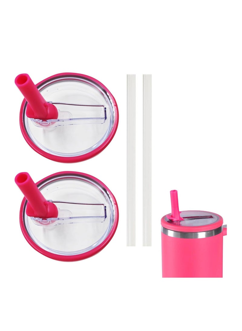 2 Pack 40 oz Tumbler Flip Straw Lid Replacement fit, Spill Proof Splash Resistant Tumbler Lids,Reusable Tumbler Cover for Stanley Cup(Red)  - Image 1