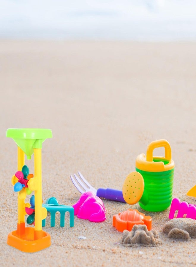 Vaguelly Water Wheel Toy Set Plastic Kids Beach and Water Wheel Toy Outdoor Beach Hourglass Sifting Funnel Random Color - Image 2