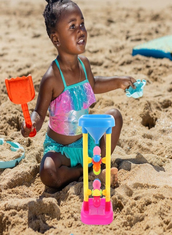 Vaguelly Water Wheel Toy Set Plastic Kids Beach and Water Wheel Toy Outdoor Beach Hourglass Sifting Funnel Random Color - Image 4