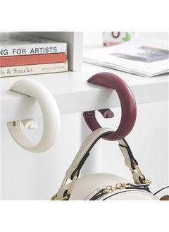 OCTOBER Foldable Desktop Clip Hooks,2-Pack Rod Hook,Purse Holder,Backpack Bag Hook for Hanging Decor,Storage Hanger for Home Closet Public Table (Black)  - Image 1