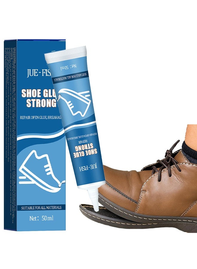 JUE-FISH Strong Shoe Glue - Waterproof Shoe Repair Glue - Sole Repair Adhesive - Fast Dry Sew Glue - All-Purpose Glue for Trainers, Leather Shoes, High Heels, Slippers 50g - Image 1