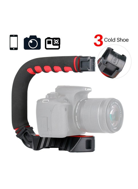 U-Grip Pro Handheld Video Rig Steadicam with Triple Cold Shoe Stabilizing Handle Grip
