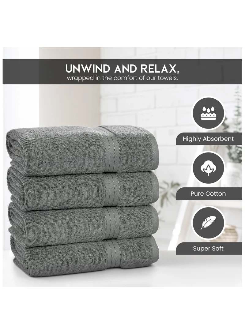 Bliss Casa Bliss Casa Bath Towel Set 70x140 cm (4 Pack) - 550 GSM 100% Cotton 20/D Quick Drying Highly Absorbent Thick Bathroom Towels - Soft Hotel Quality for Bath and Spa