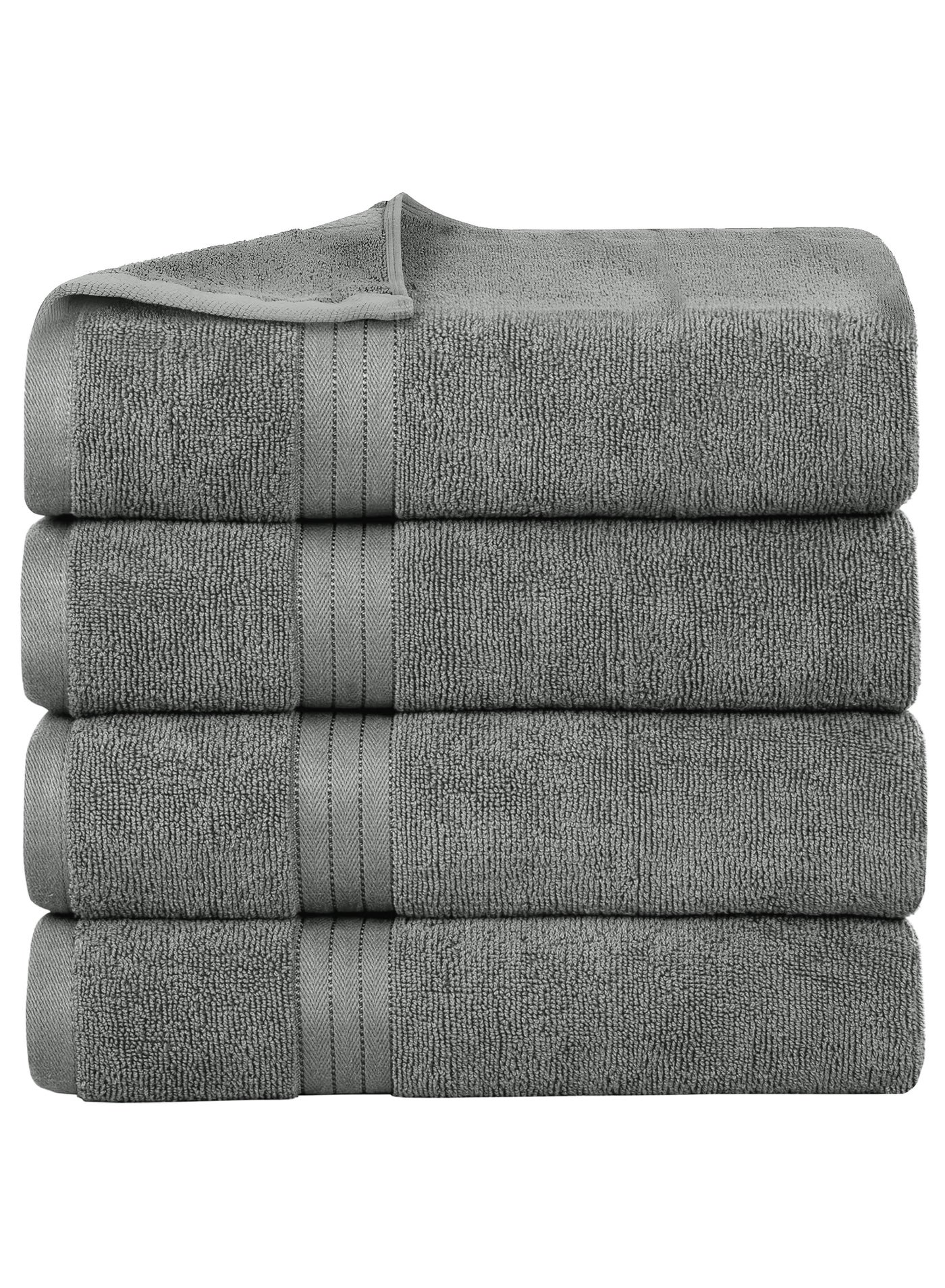 Bliss Casa Bath Towel Set 70x140 cm (4 Pack) - 550 GSM 100% Cotton 20/D Quick Drying Highly Absorbent Thick Bathroom Towels - Soft Hotel Quality for Bath and Spa