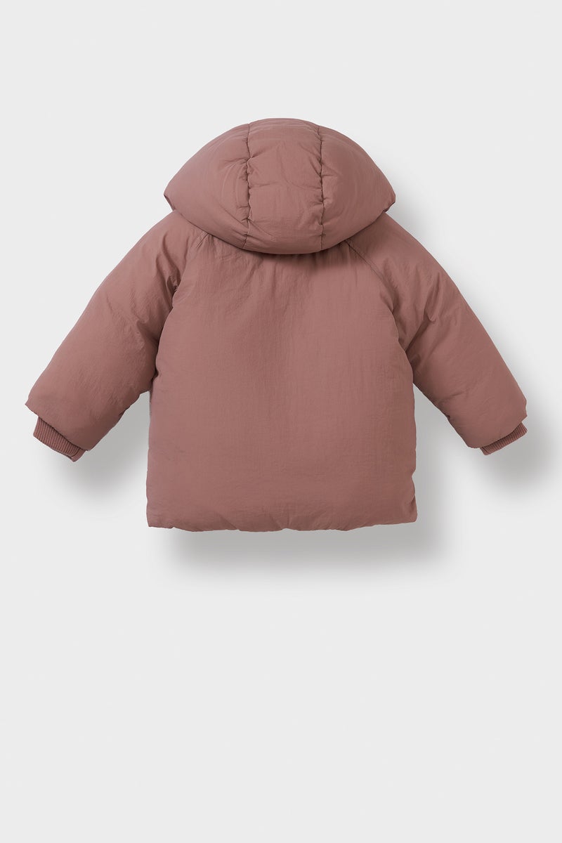 DeFacto Pink BabyGirl Baby Girl Hooded Snap Zippered Puffer Jacket Casual - Image 4