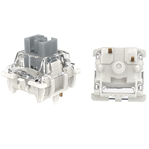 GATERON G Pro 3.0 Silver Keyboard Switches, Pre-lubed 5 pins RGB Linear for Gaming Mechanical Keyboard (Silver,35PCS) - Image 1