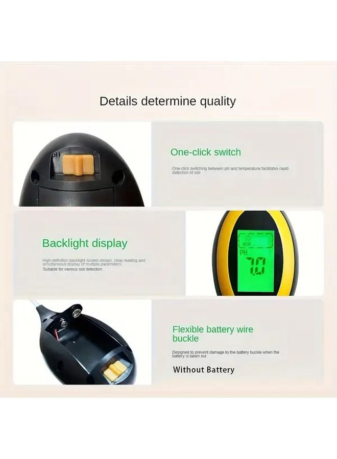 4 In 1 Soil Moisture PH Temp Sunlight Detector Digital LCD Screen Dual Probe - Image 4