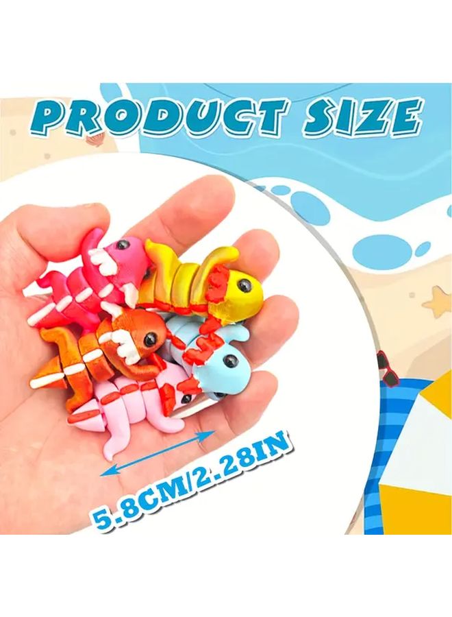 12Pcs 3D Printed Mini Animal Figurines Flexible Fidget Toys Desk Ornaments - Image 3