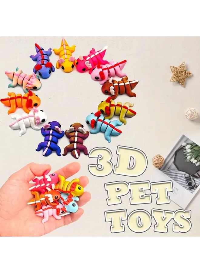 12Pcs 3D Printed Mini Animal Figurines Flexible Fidget Toys Desk Ornaments - Image 2