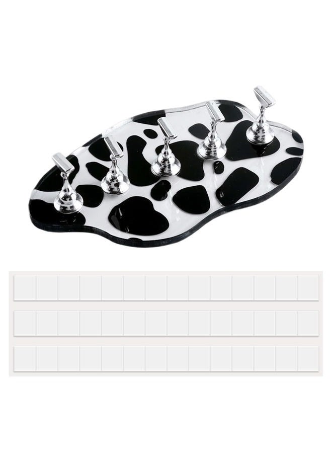 ZOQINI 1Set Acrylic Nail Stand with 42pcs Reusable Putty Metal Nail Holder for Painting Nail Display Stand Nail Hand Practice Nail Tip Stand Magnetic Nail Art Tools DIY for Homes and Salons - Image 1