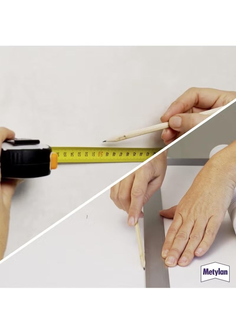 Metylan Paper Original Wallpaper Adhesive - New Improved Formula - High Adhesive Strength for 50 m² / 10 Rolls - Made in Germany - 1 Piece - Image 5