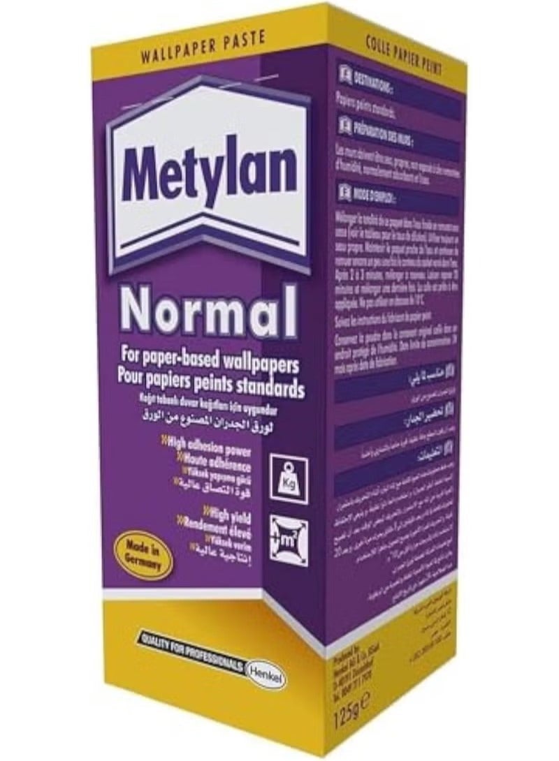 Metylan Paper Original Wallpaper Adhesive - New Improved Formula - High Adhesive Strength for 50 m² / 10 Rolls - Made in Germany - 1 Piece - Image 1