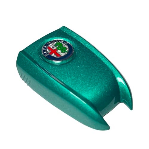 JUNMEI ABS Carbon Fiber Style 3D Color Black Logo Car Smart Remote Key Fob Cover Case Replace for Alfa Romeo Giulia Stelvio Tonale (Color Logo, Green A)… - Image 4