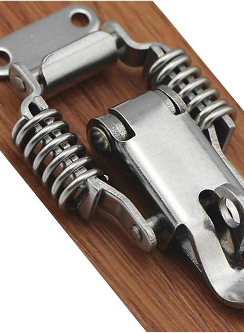 GGOOT Toggle latch Spring toggle latch hasp 2pcs 304 Stainless Steel 90° Spring Hasp Toolbox Toggle Latches Lock Wood Suitcase Buckle Hinges Furniture Hardware Accessories(59mm)  - Image 5