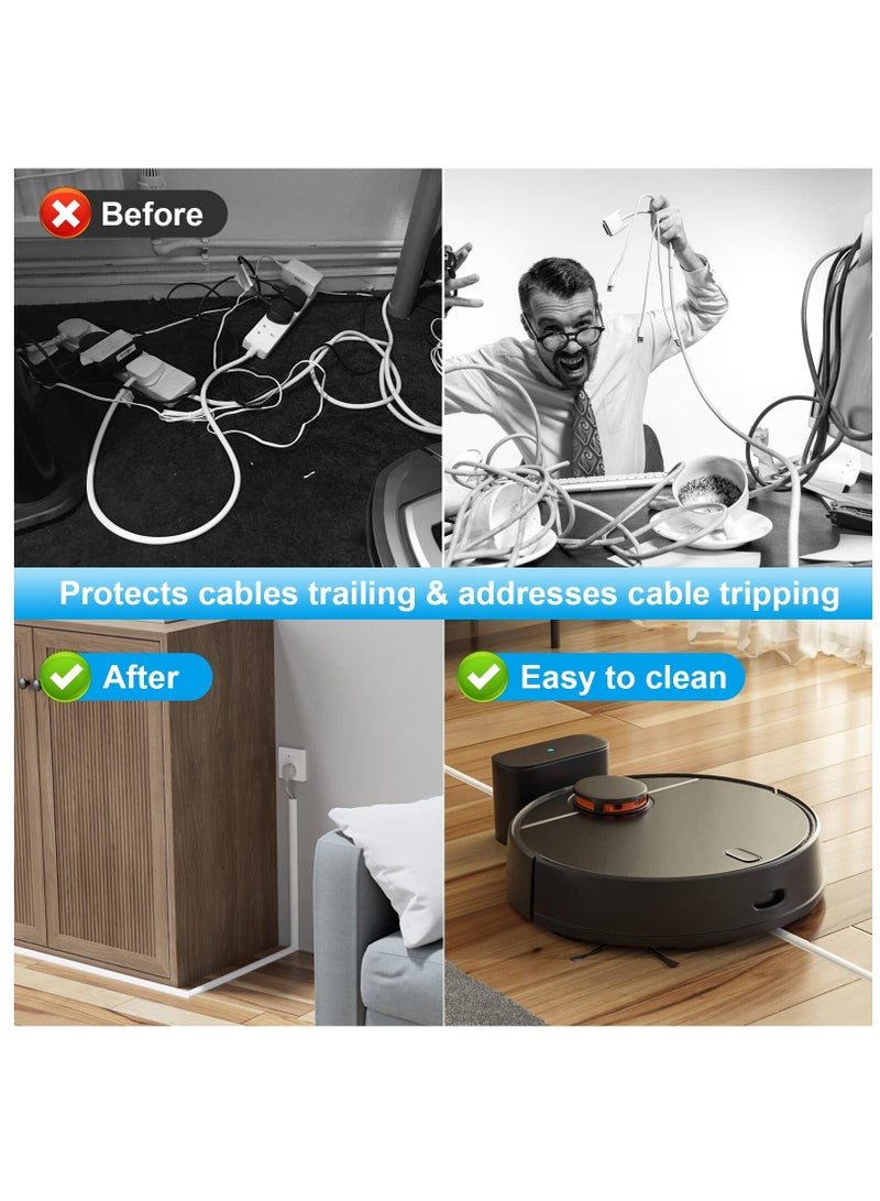 Floor Cable Cover Protector, Flexible Wire Cover, Self-Adhesive Small Cable Duct | Protect Cables & Prevent Trip Hazards | Ideal for Office, Home, Workshop, Warehouse, Garage, White, D20, 3m - Image 5
