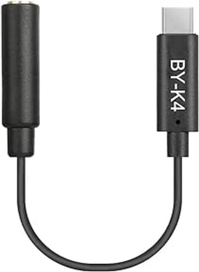 Boya By-K4 3.5Mm Female Trs To Male Usb Type-C Adapter Cable Connector Dongle - Compatible With Samsung Galaxy, Pixel, Moto, Htc, Ipad Pro Smartphones And Tablets - Usb C To 3.5Mm Audio Adapter