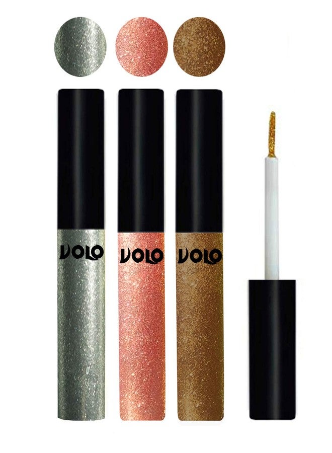 Volo WATERPROOF GLITTER EYE LINER (Entick Silver, Rose Gold, Copper) - Image 3