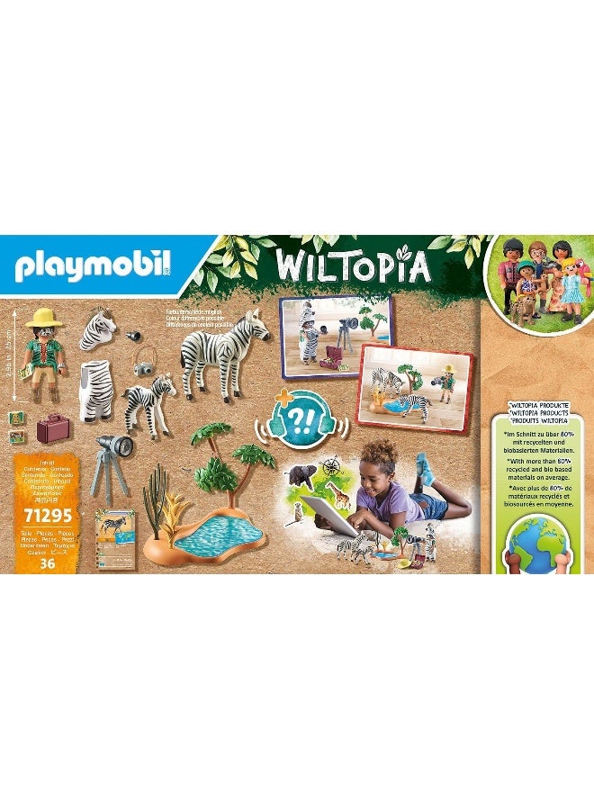 بلاي موبيل بلايموبيل ويلتوبيا – مجموعة المصور مع الحمار الوحشي | مجسمات، حيوانات حمار وحشي، إكسسوارات كاميرا وعناصر لعب إبداعية في عالم الحياة البرية | موديل 71295 | لعبة إبداعية للأطفال بعمر 4 سنوات فما فوق | 71295 - Image 5