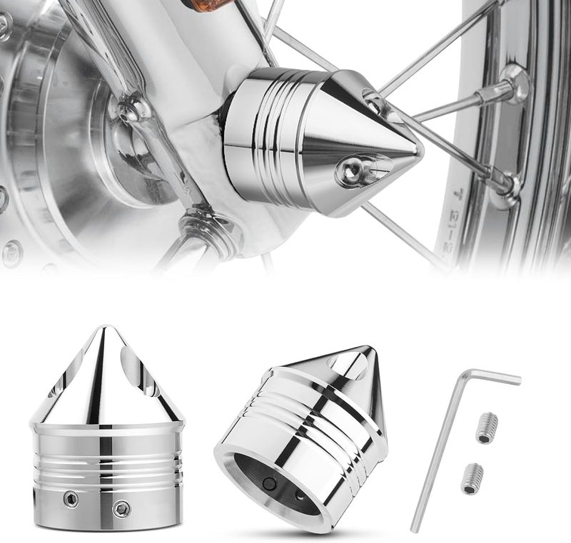 PBYMT Chrome Front Axle Nut Cover for Harley Davidson - Image 1