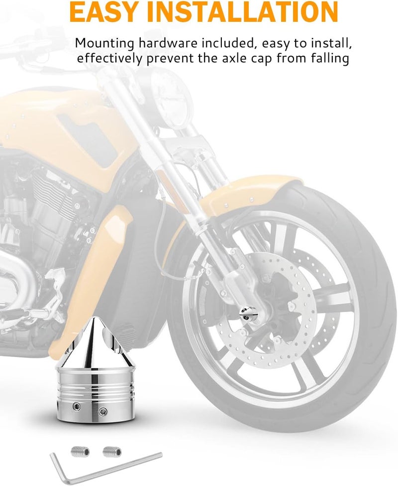 PBYMT Chrome Front Axle Nut Cover for Harley Davidson - Image 4