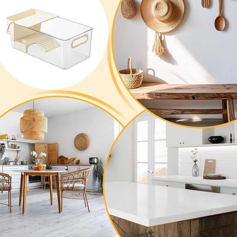 حاوية موطن السلاحف الواضحة مع منطقة تشمس مرتفعة للسرطانات وسحالي البرمائيات والحيوانات الأليفة الصغيرة - Image 4