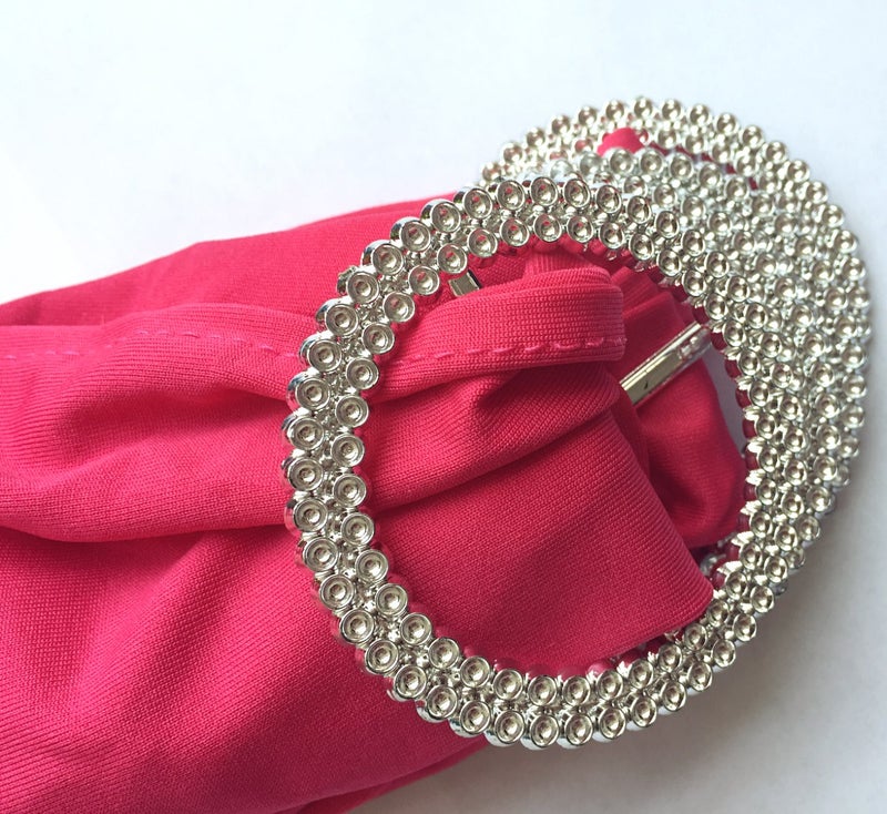 iEventStar Chair Sashes Chair Bow Chair Decoration Spandex Stretch Band with Buckle Slider for Wedding Party Events10PCS (Fuchsia) - Image 2