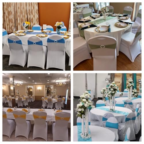 iEventStar Chair Sashes Chair Bow Chair Decoration Spandex Stretch Band with Buckle Slider for Wedding Party Events10PCS (Fuchsia) - Image 4