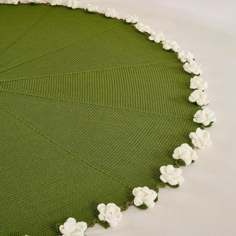 Longhui bedding بطانية باقة الزنبق المحبوكة يدويًا من Longhui bedding - 40 بوصة بطانية أفغانية خفيفة الوزن، هدية أنيقة وذات معنى لها، الزوجة، أو الأم، مثالية لعيد الأم، الزفاف، وعيد الحب - Image 4