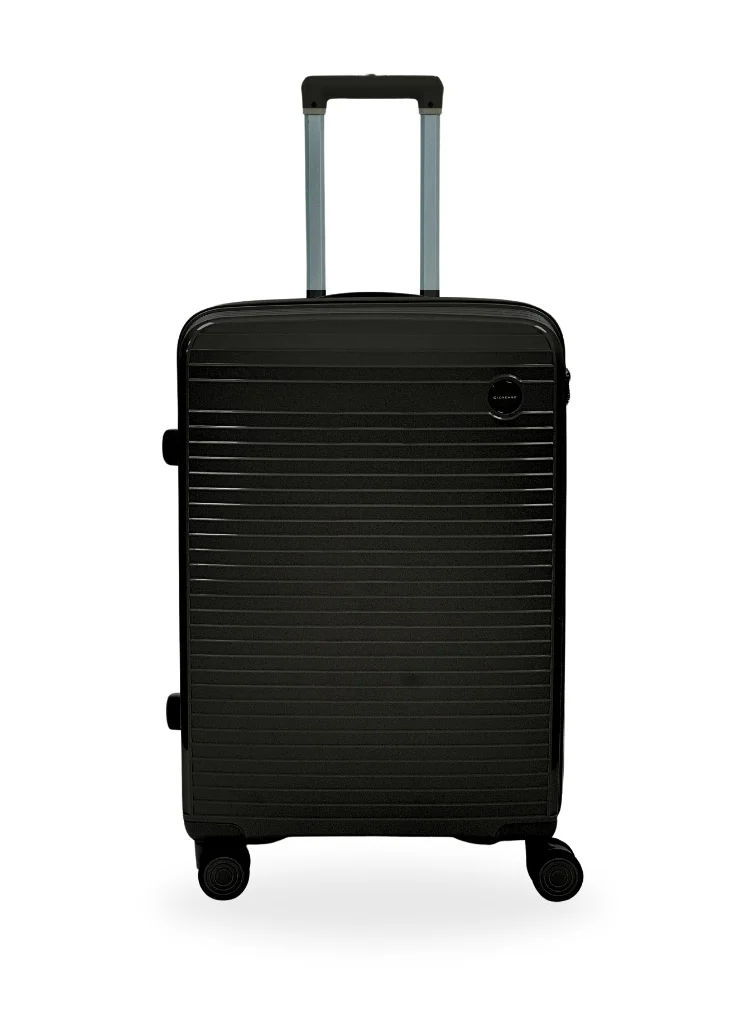 جيوردانو Giordano Pathfinder PP Hardcase Unbreakable Check-In Medium Travel Luggage , Durable Lightweight 4 Double Wheels Smooth Rolling 24" Suitcase, Secure Lock Travel Bag Black.