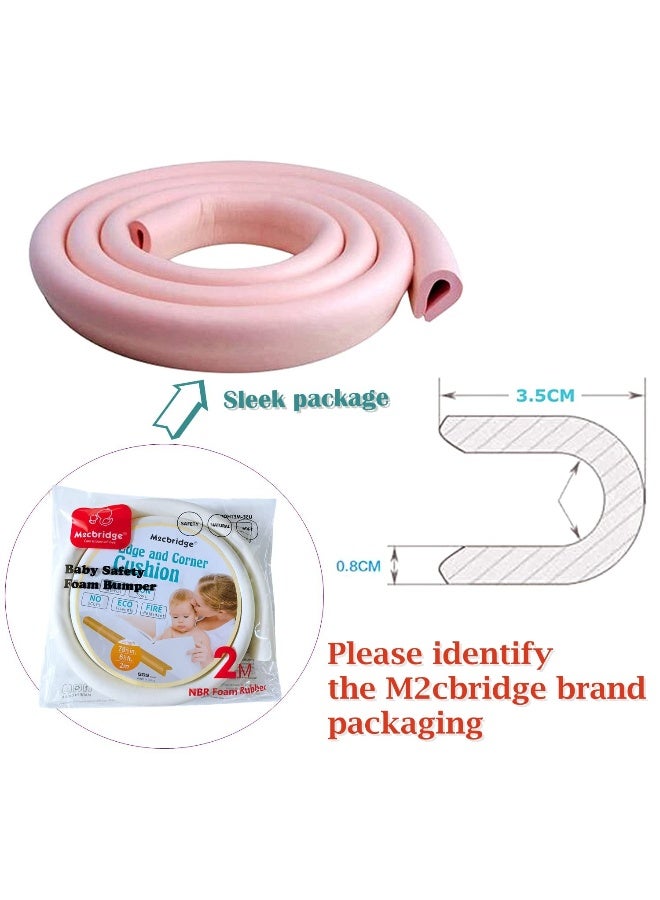 M2cbridge U Shape Extra Thick Furniture Table Edge Protectors Foam Baby Safety Bumper Guard 6.5 Ft (Off White (6.5ft x 2)) - Image 3