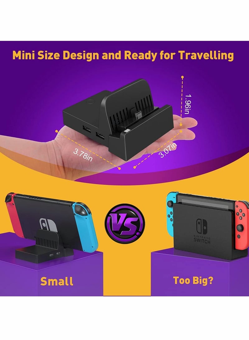 KASTWAVE for Nintendo Switch Dock, Pocket Charging Dock 4K HDMI TV Adapter for Switch Docking Station Charger Dock Set Good Replacement for Official Replacement Charging Dock( Upgraded System) - Image 4
