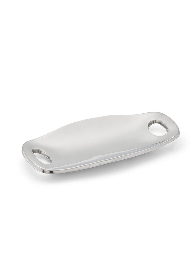 Nambe Nambé Handled Serving Tray - Rectangular Plank Design with Curved Sides to Prevent Drips - Modern Alloy Serveware for Dining, Entertaining & Decorative Display - Crafted from Signature Metal (Silver) - Image 3