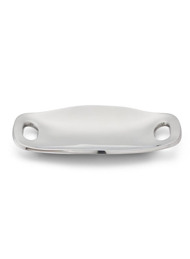 Nambe Nambé Handled Serving Tray - Rectangular Plank Design with Curved Sides to Prevent Drips - Modern Alloy Serveware for Dining, Entertaining & Decorative Display - Crafted from Signature Metal (Silver) - Image 1