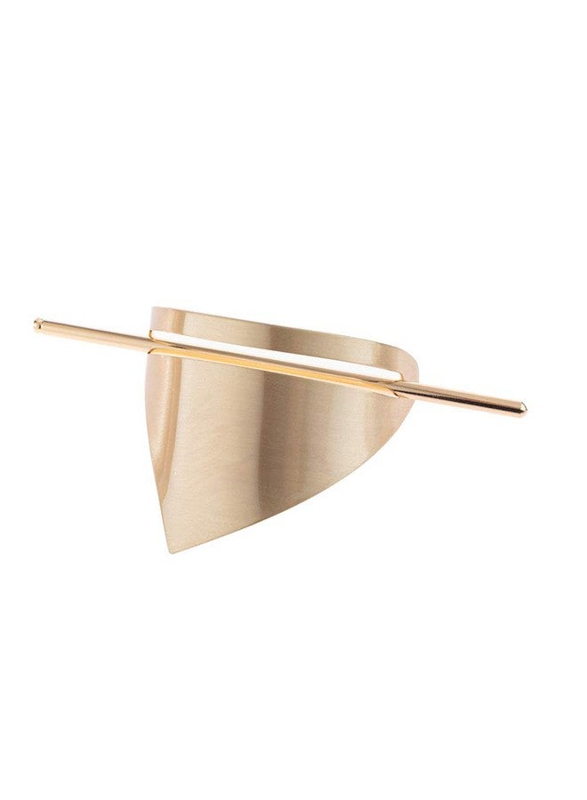 Fodattm Women Lady Irregular Triangle Alloy Hair Cuff Hair Stick Hairpin Minimalist Hair Clip Metal Bun Holder Vintage Bun Cage (Gold) - Image 1