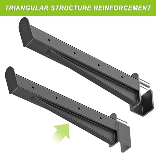 Kipika Safety Spotter Arms and J-Hooks for 2" x 2" Power Racks with 5/8" or 1" Hole - Heavy Duty Barbell Holders and Catches with Rubber Pads - Power Rack Attachments for Squat, Bench Press and More - Image 4