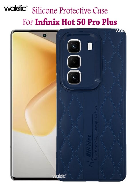 Infinix Hot 50 Pro Plus Premium Case | Premium Silicone Case Cover Designed for Infinix Hot 50 Pro Plus | Infinix Hot 50 Pro Plus Case Camera and Drop Protection Thin Protective Back Cover Case for Infinix Hot 50 Pro Plus - Blue