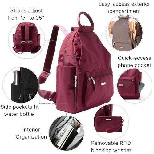 Baggallini All Day Backpack with RFID Phone Wristlet - Lightweight Travel Backpack for Women - Image 3
