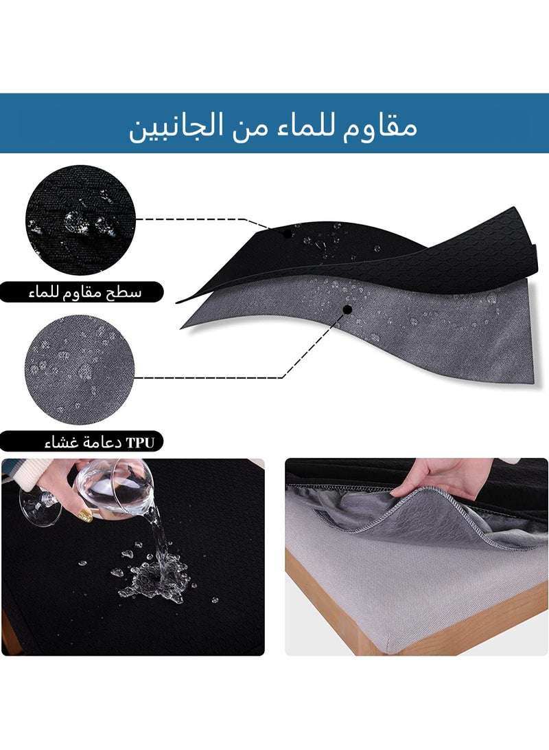 جينزيو أغطية مقاعد مقاومة للماء من جينزيو لكراسي غرفة الطعام، مجموعة من 6 قطع، أغطية مقاعد قابلة للتمدد من قماش الجاكارد، قابلة للإزالة والغسيل، بدون أغطية خلفية. - Image 2
