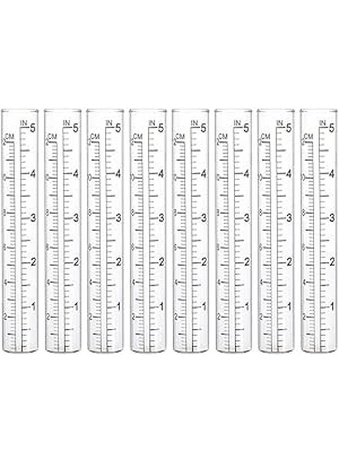 8pcs Glass Replacement Tubes for Rain Gauge Outdoor Garden Lawn Rainwater Collection - Image 1