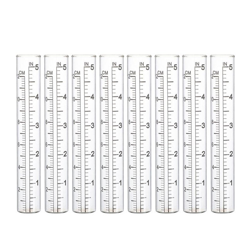 8pcs Glass Replacement Tubes for Rain Gauge Outdoor Garden Lawn Rainwater Collection - Image 2