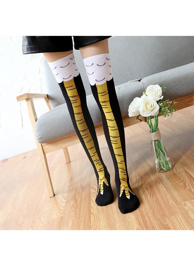 Nackiy Nackiy 25.6in Chicken Leg Socks Chicken Feet Socks Knee-High Turkey Socks Funny Thigh Stocking Socks Funny Gifts Moisturizing  - Image 3