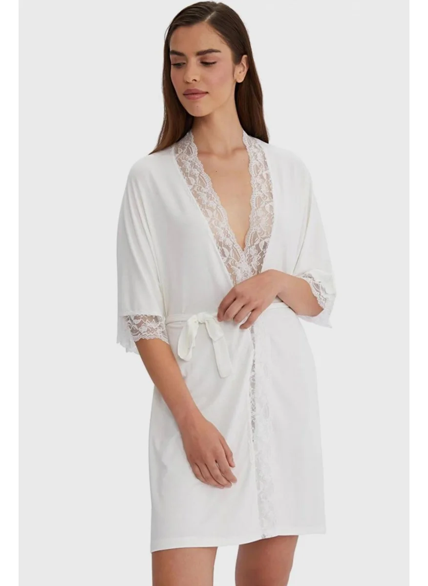 Ayyıldız Crescent 59441 Ecru Combed Cotton Dressing Gown