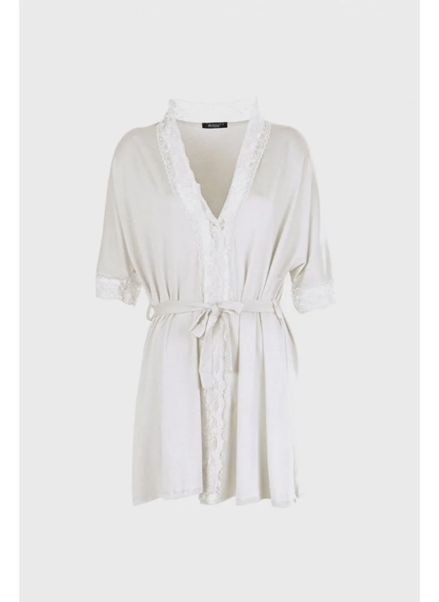 Ayyıldız Crescent 59441 Ecru Combed Cotton Dressing Gown