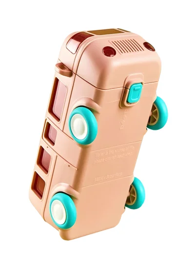 flâneur Bus-Shaped Water Bottle 500ml with Wheels - BPA-Free, Stylish and Fun Bottle for Kids, Perfect for School and Travel, Lightweight, Easy to Carry, Ideal Hydration Solution for Students