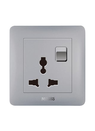 3 Pin Universal Socket With Switch Made With Polypropylene Colored In Piano Silver Electrical Switches Sockets Outlets For Home Appliances L3 X W3Cm Silver - pzsku/Z635A1410520AE8088769Z/45/_/1694700242/3864e5b6-1a5a-47a3-b670-d7a15cda2c88