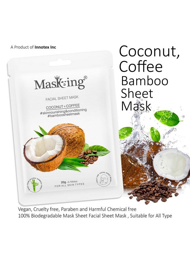 MasKing Rose, Coconut and Avocado Beauty Sheet Mask | Sheet Mask for Women and Girls | Combo Pack of 3 - Image 4