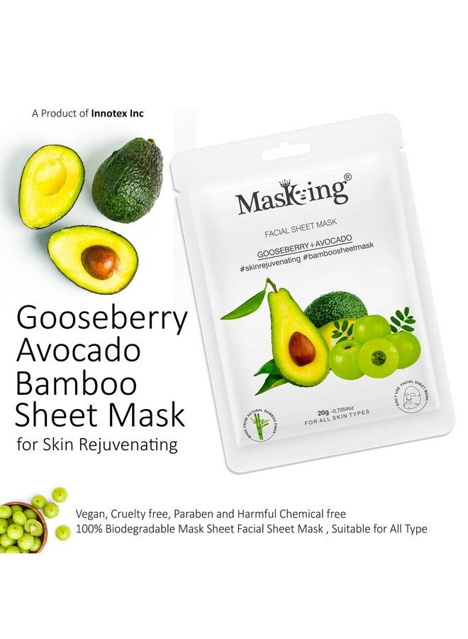 MasKing Rose, Coconut and Avocado Beauty Sheet Mask | Sheet Mask for Women and Girls | Combo Pack of 3 - Image 5
